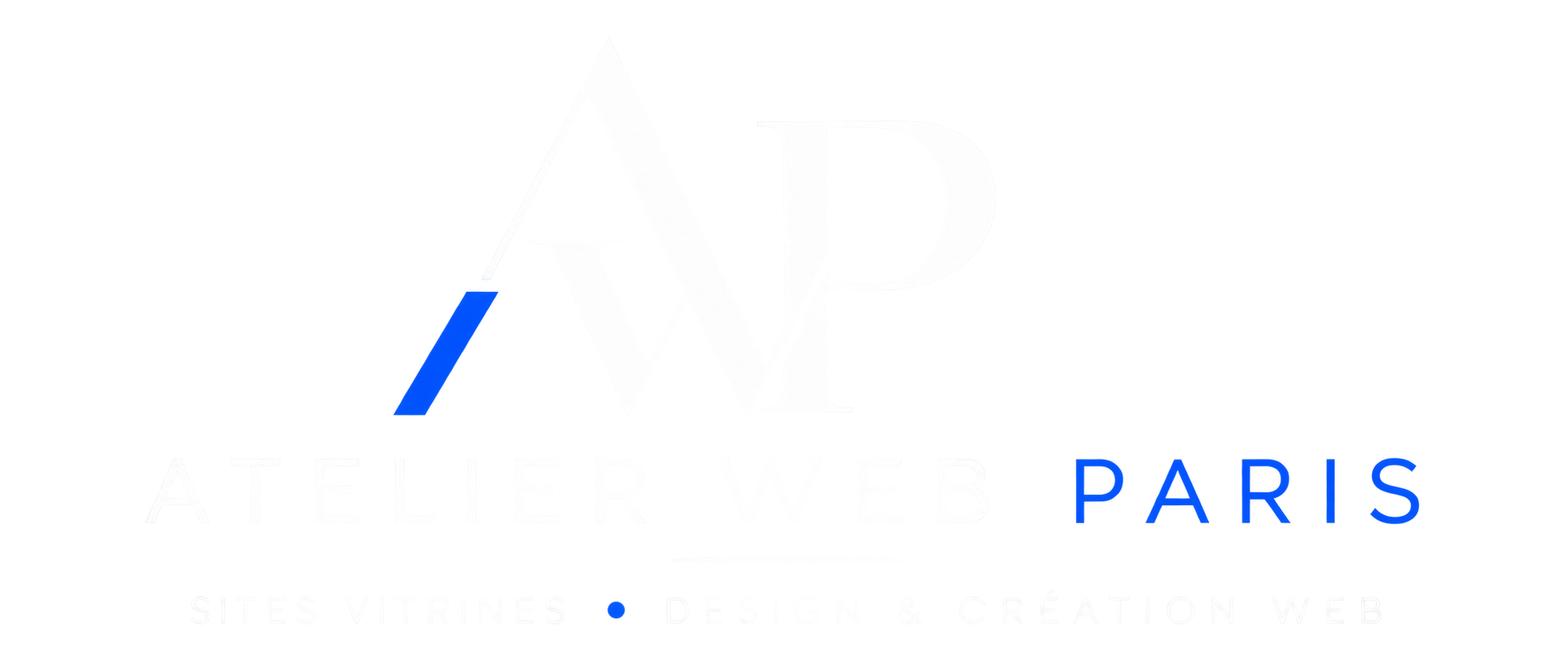Logo Atelier Web Paris blanc et bleu